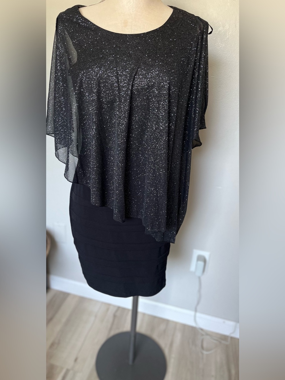 Enfocus Studio Black Sparkle Evening Dress